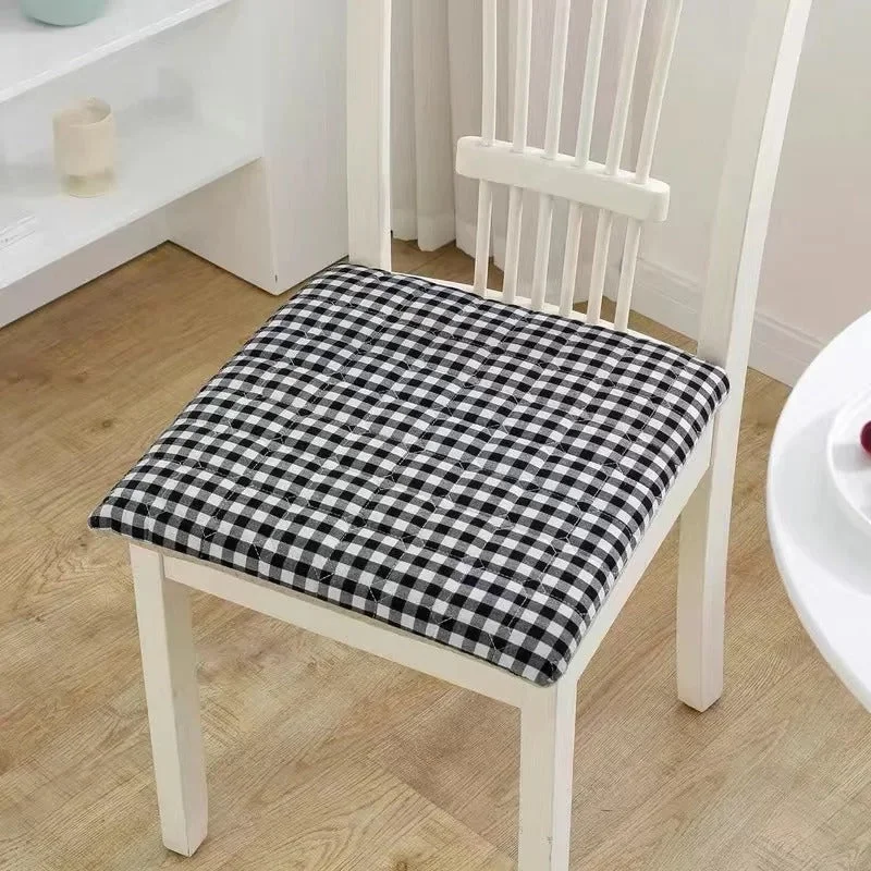 Galette de Chaise 50x50 Vichy noir