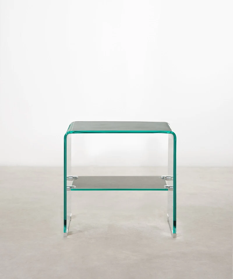 Mesa Auxiliar de Cristal Templado Siena (47x45 cm)