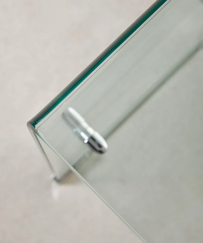 Mesa Auxiliar de Cristal Templado Siena (47x45 cm)