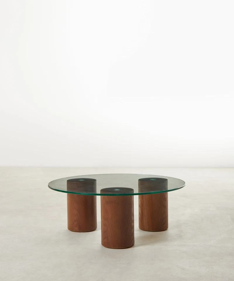 Mesa de Centro Redonda en Cristal Nora (80 cm)