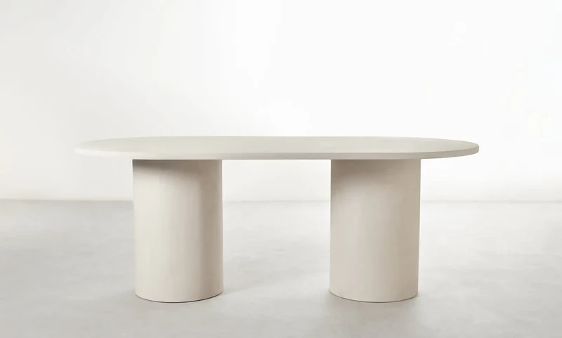 Mesa de Comedor Ovalada en Microcemento Juno