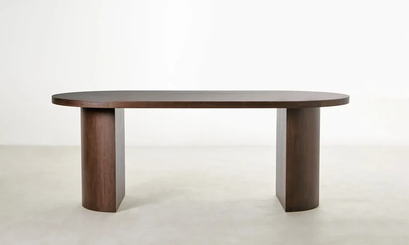 Mesa de Comedor Ovalada de Madera Lily (200 x 100 cm)