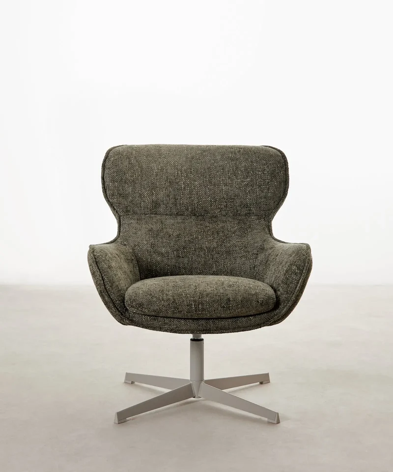 Sillón giratorio en tejido suave Norden