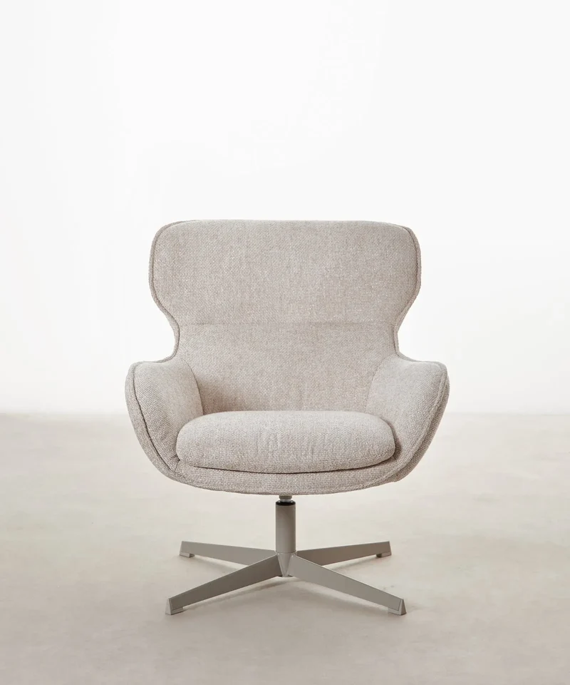 Sillón giratorio en tejido suave Norden
