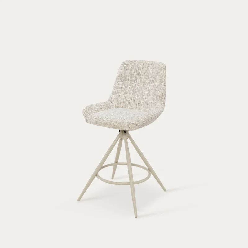 Tabouret de Bar Farah [Lot de 2] [Tissu effet lin] [67 cm] [Retour automatique ] [Pivotant à 180°]