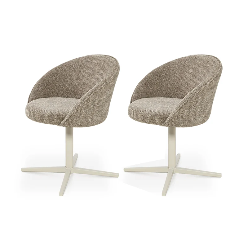 Fauteuil salle à manger pivotantes à 360° Paislee [Tissu effet lin]
