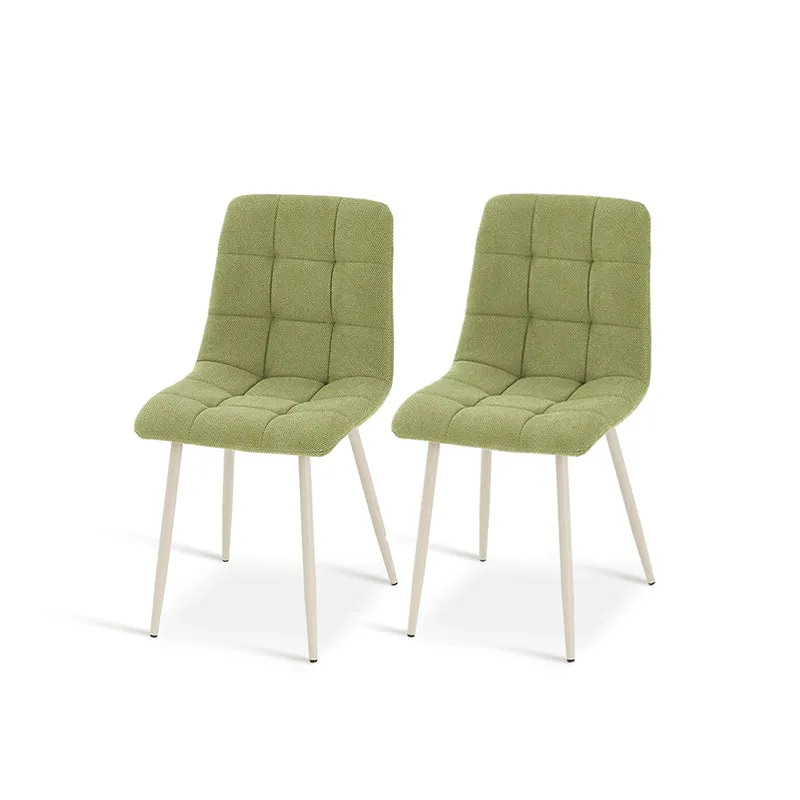 Chaise de Salle à Manger Aoife [Lot de 2] [Tissu effet lin] [Jambes de couleur claire]