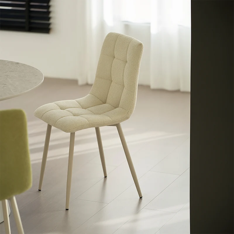 Chaise de Salle à Manger Aoife [Lot de 2] [Tissu effet lin] [Jambes de couleur claire]