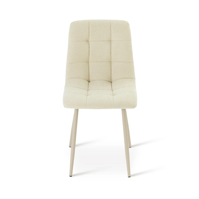 Chaise de Salle à Manger Aoife [Lot de 2] [Tissu effet lin] [Jambes de couleur claire]