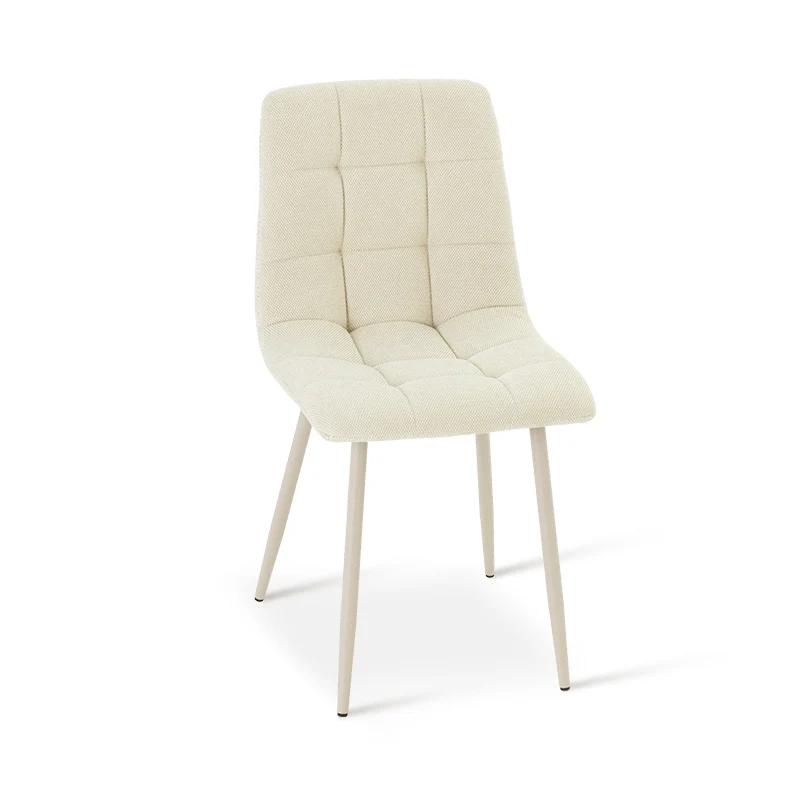 Chaise de Salle à Manger Aoife [Lot de 2] [Tissu effet lin] [Jambes de couleur claire]