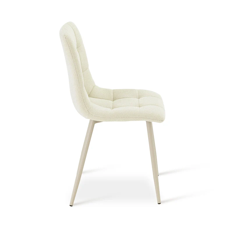 Chaise de Salle à Manger Aoife [Lot de 2] [Tissu effet lin] [Jambes de couleur claire]