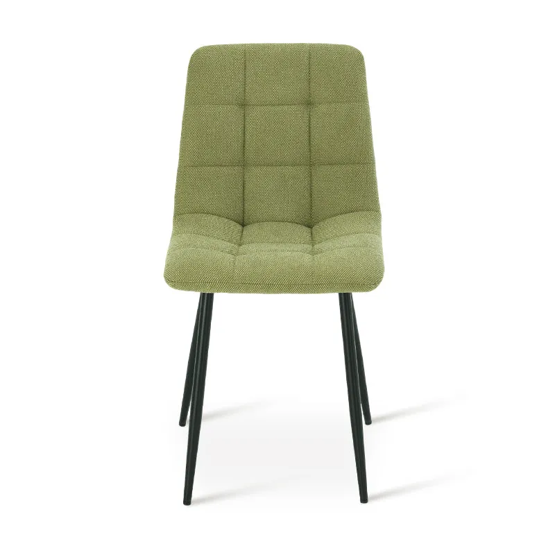 Chaise de Salle à Manger Aoife [Lot de 2] [Tissu effet lin] [Jambes de couleur claire]