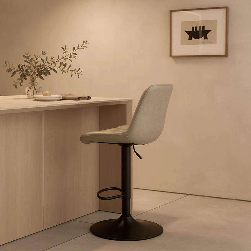 Tabouret De Bar Jarvis AH [Lot de 2] [Simili cuir] [62cm-82cm]