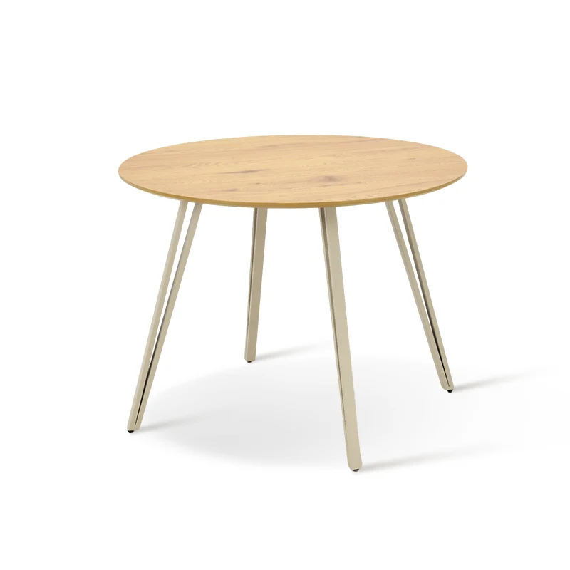 Table de salle à manger ronde Fareeha [Bois & Noir] [100 cm]