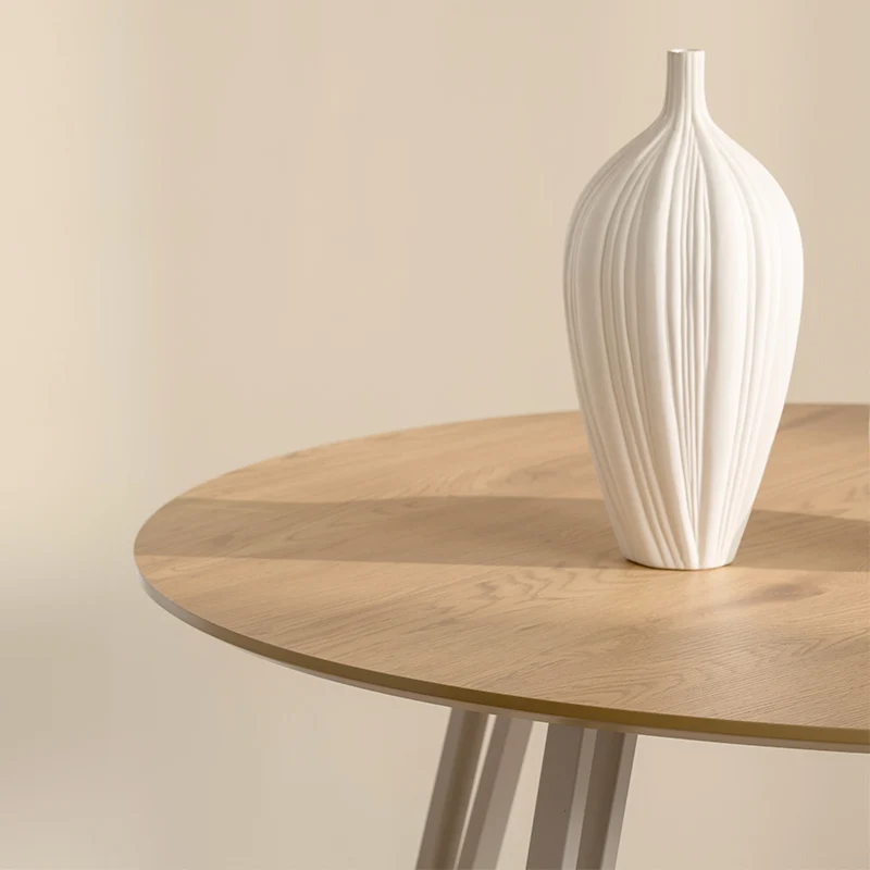 Table de salle à manger ronde Fareeha [Bois & Noir] [100 cm]