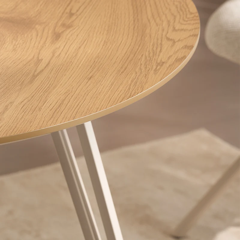 Table de salle à manger ronde Fareeha [Bois & Noir] [100 cm]