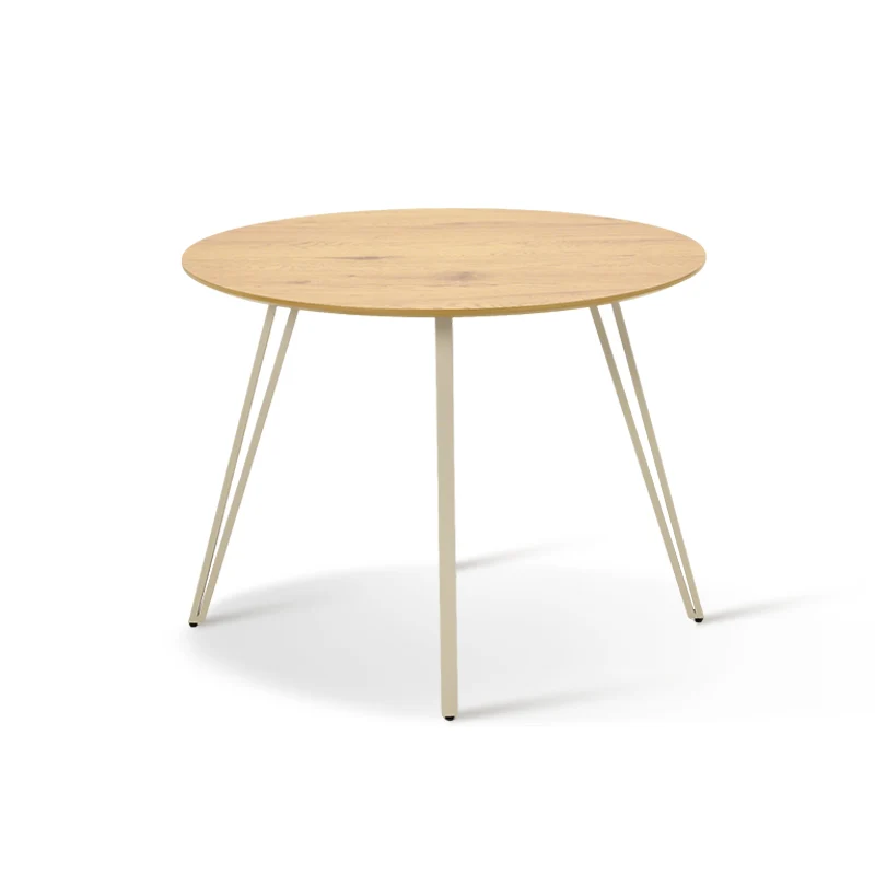 Table de salle à manger ronde Fareeha [Bois & Noir] [100 cm]