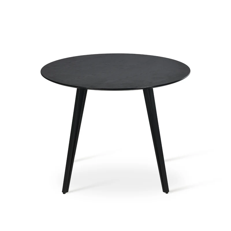 Table de salle à manger ronde Fareeha [Bois & Noir] [100 cm]