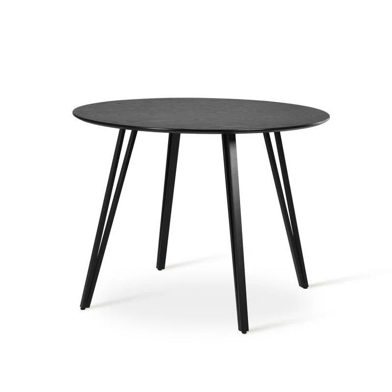 Table de salle à manger ronde Fareeha [Bois & Noir] [100 cm]