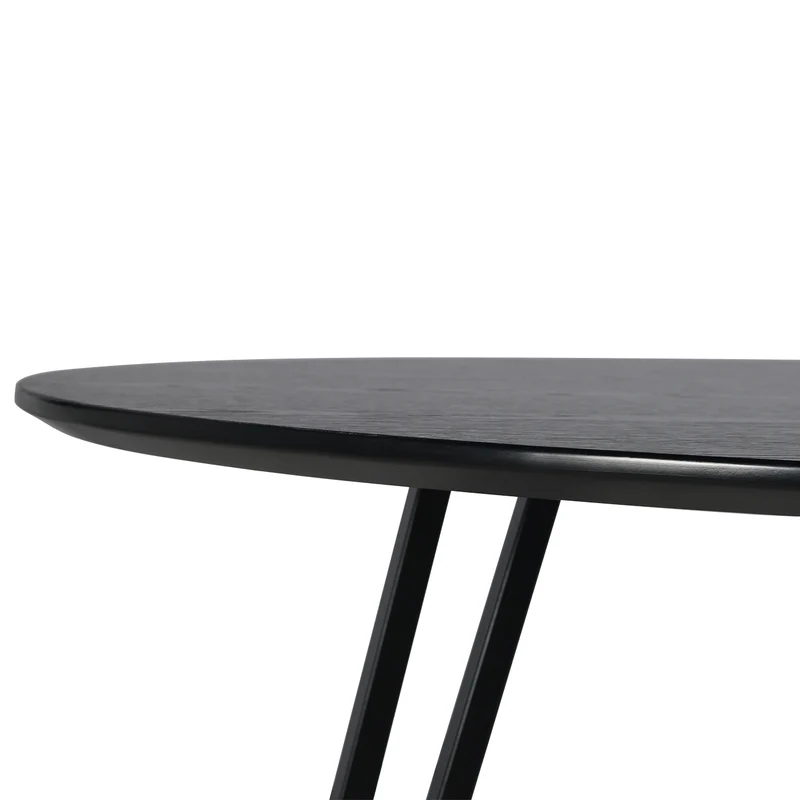 Table de salle à manger ronde Fareeha [Bois & Noir] [100 cm]