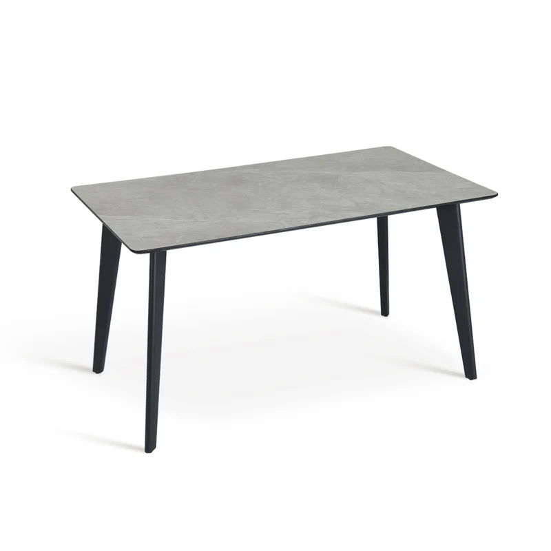 Table de salle à manger Rectangulaire Valdez [Marbre gris] [140 cm]