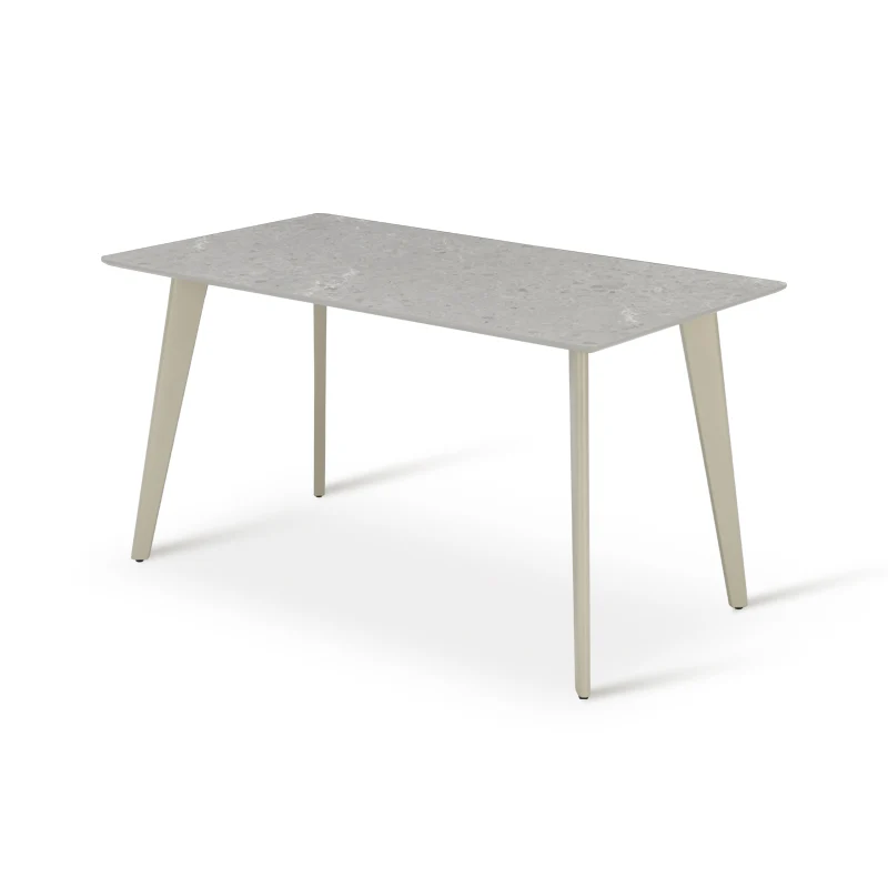 Table de salle à manger Rectangulaire Valdez [Marbre gris] [140 cm]