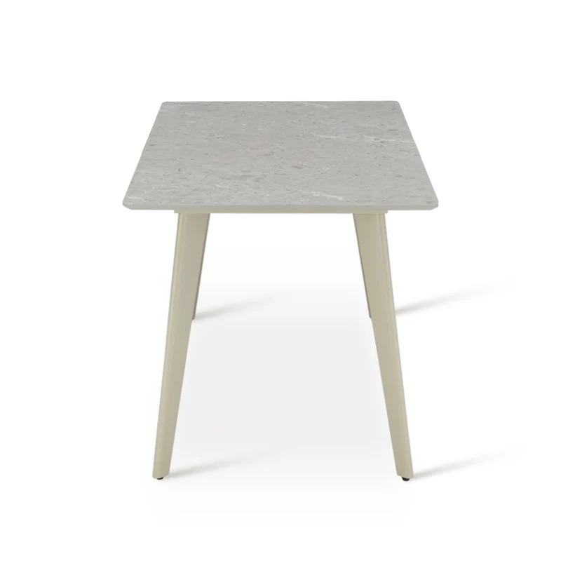 Table de salle à manger Rectangulaire Valdez [Marbre gris] [140 cm]