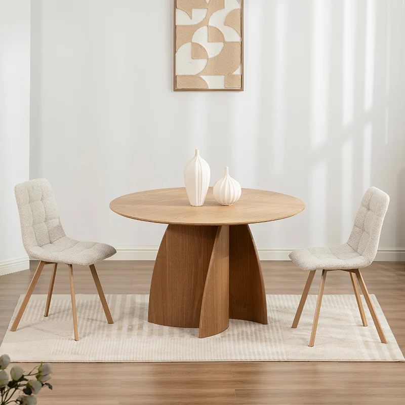 Table de salle à manger ronde Gemma [Noir & Bois] [120 cm]