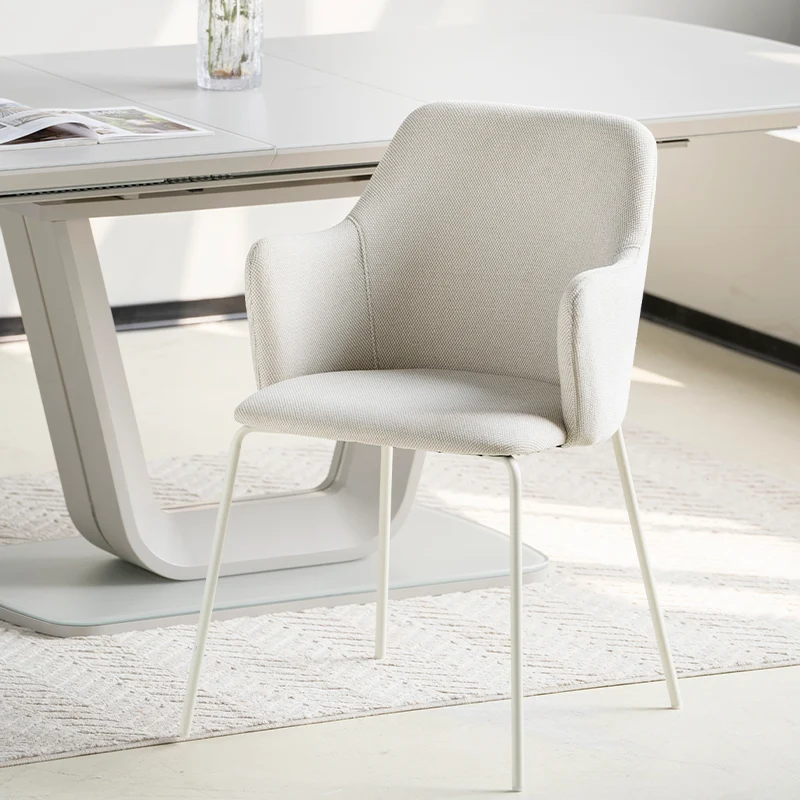 Fauteuil salle à manger Dahlia [Lot de 2] [Tissu effet lin]