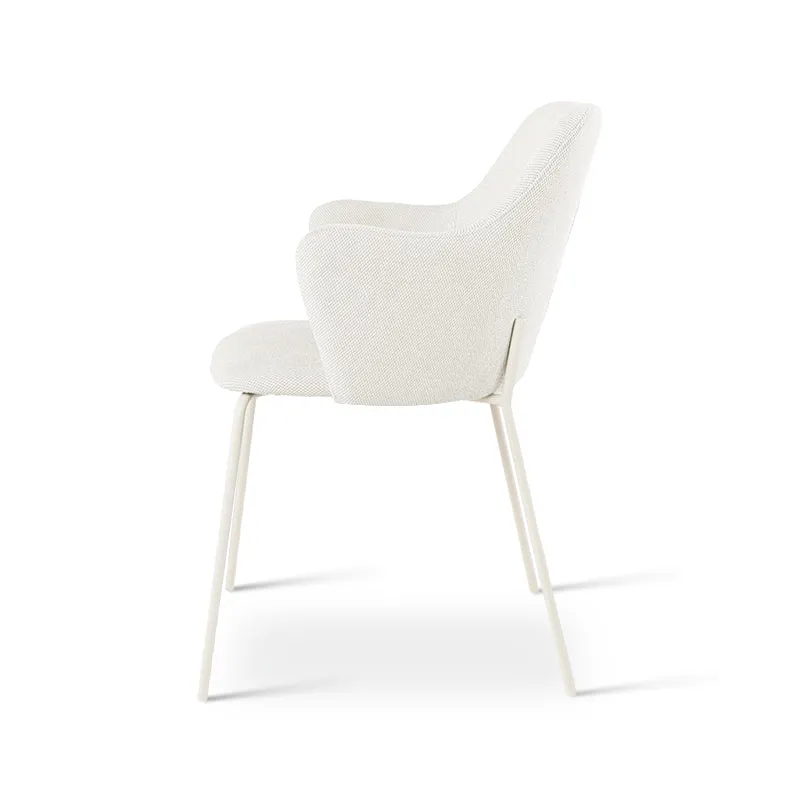Fauteuil salle à manger Dahlia [Lot de 2] [Tissu effet lin]