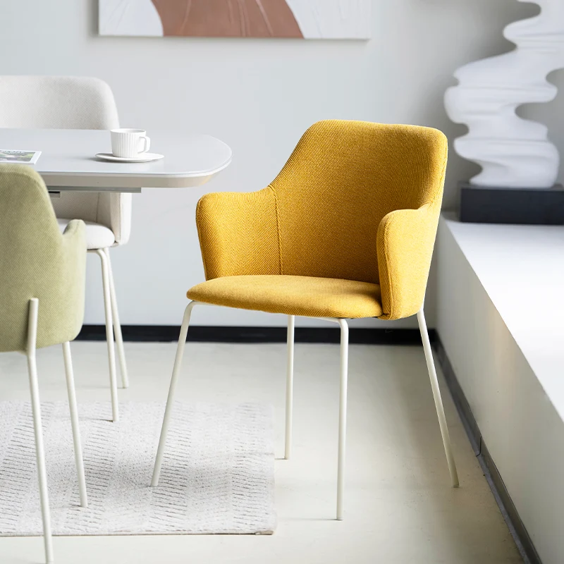Fauteuil salle à manger Dahlia [Lot de 2] [Tissu effet lin]