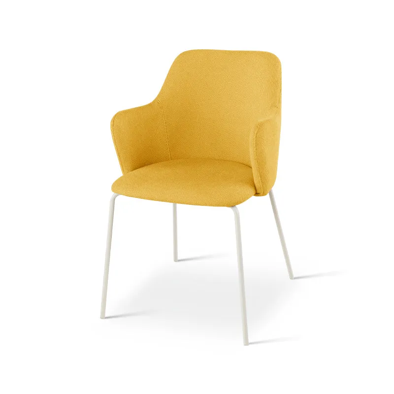 Fauteuil salle à manger Dahlia [Lot de 2] [Tissu effet lin]