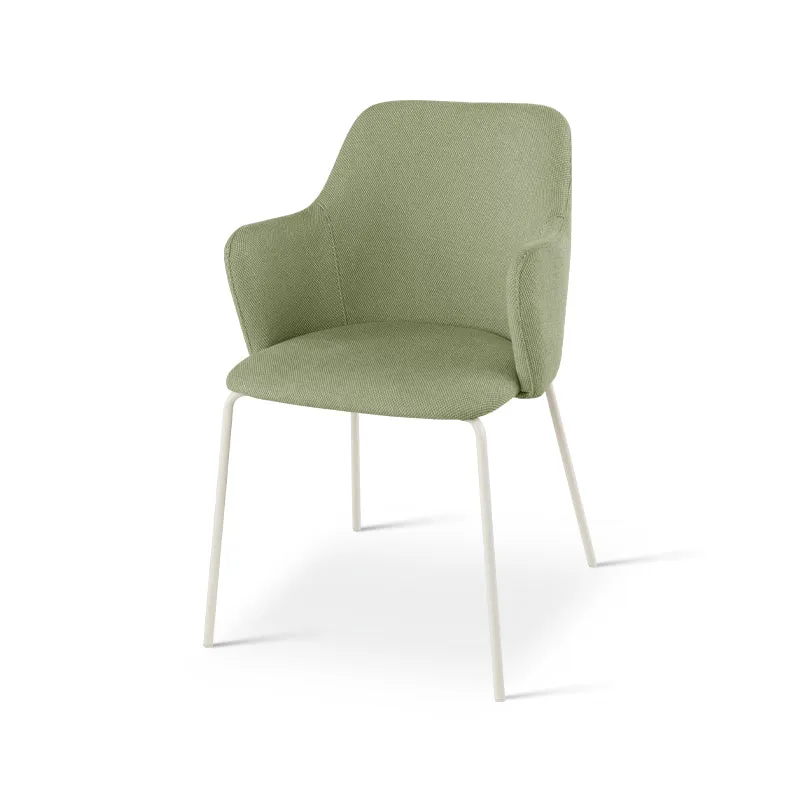 Fauteuil salle à manger Dahlia [Lot de 2] [Tissu effet lin]