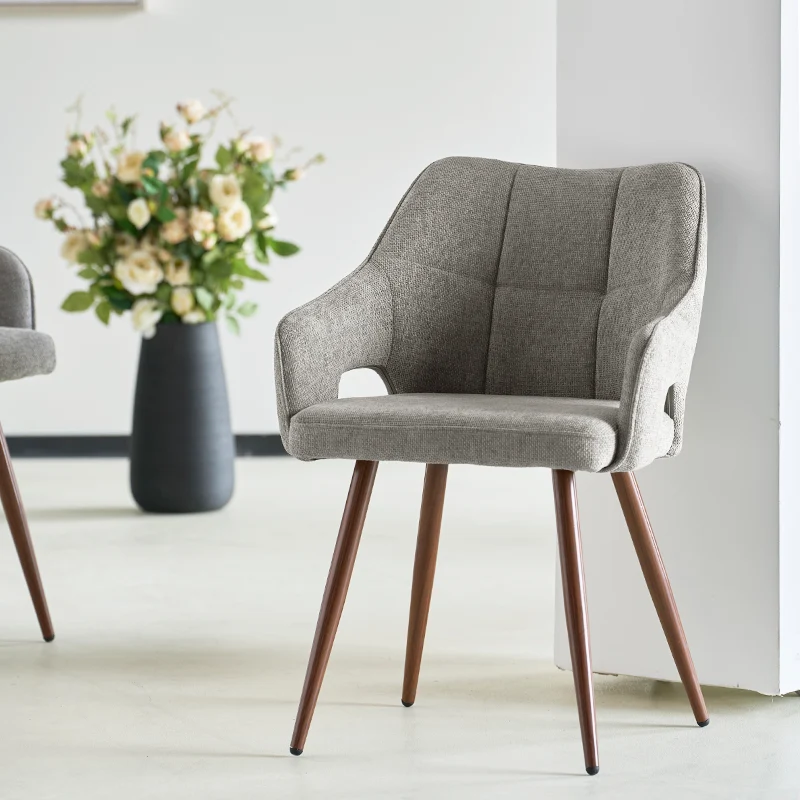 Fauteuil salle à manger Sage [Lot de 2] [Tissu effet lin]