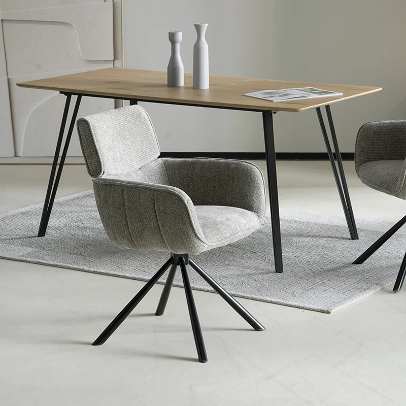 Fauteuil salle à manger pivotantes à 360° Elara [Lot de 2] [Chenille]