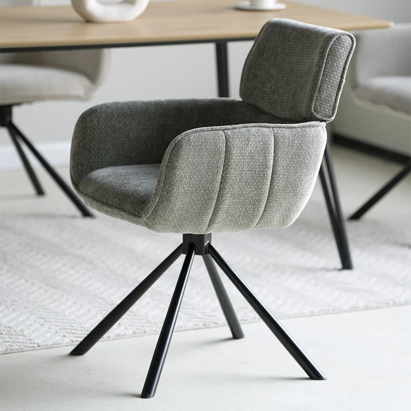Fauteuil salle à manger pivotantes à 360° Elara [Lot de 2] [Chenille]