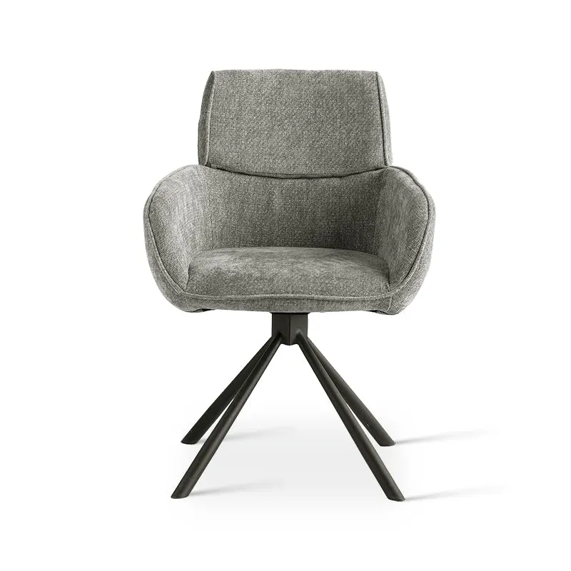 Fauteuil salle à manger pivotantes à 360° Elara [Lot de 2] [Chenille]