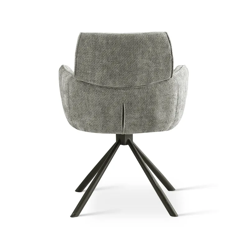 Fauteuil salle à manger pivotantes à 360° Elara [Lot de 2] [Chenille]