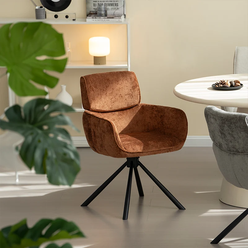 Fauteuil salle à manger pivotantes à 360° Elara [Lot de 2] [Chenille]