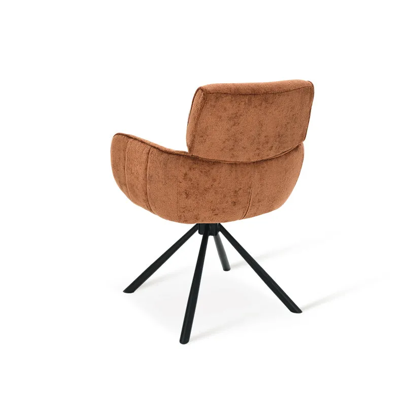 Fauteuil salle à manger pivotantes à 360° Elara [Lot de 2] [Chenille]