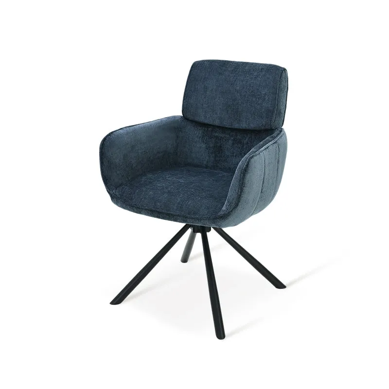 Fauteuil salle à manger pivotantes à 360° Elara [Lot de 2] [Chenille]