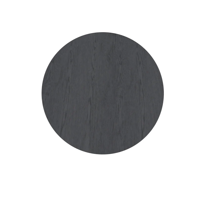 Table de salle à manger ronde Tiana [Travertin & Bois noir] [80 cm]