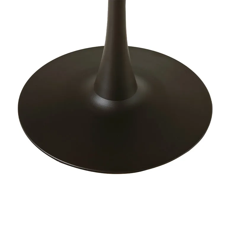 Table de salle à manger ronde Tiana [Travertin & Bois noir] [80 cm]