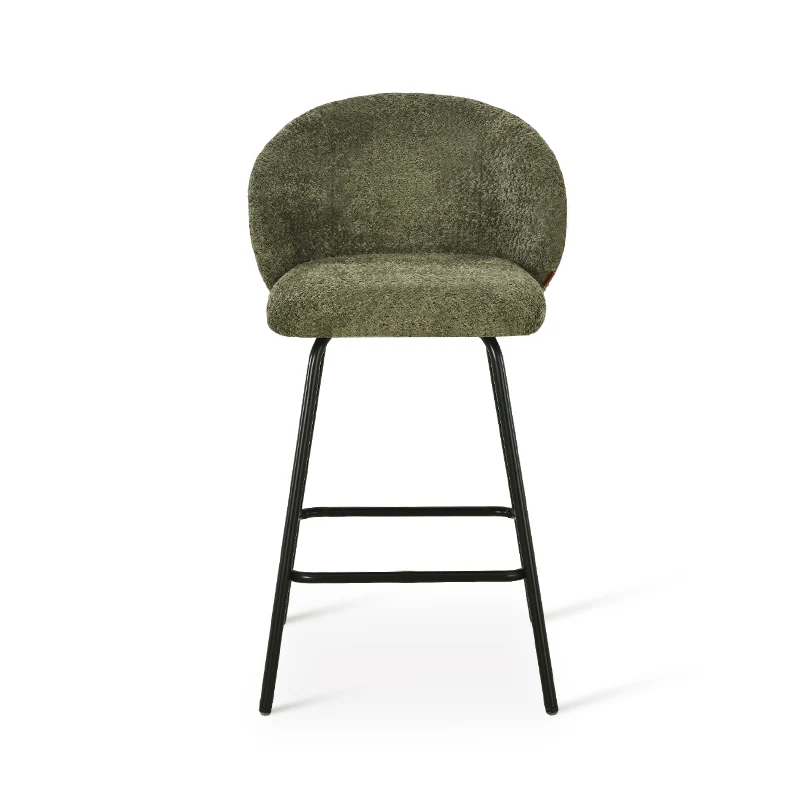 Tabouret de Bar Yasin [Lot de 2] [Tissu Bouclette] [65 cm]