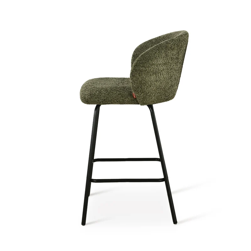 Tabouret de Bar Yasin [Lot de 2] [Tissu Bouclette] [65 cm]