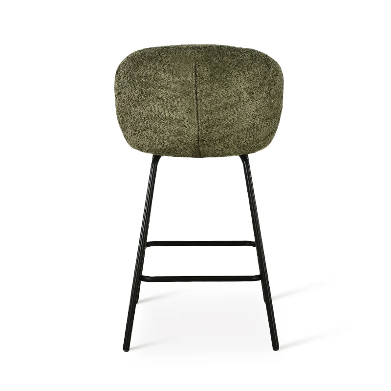 Tabouret de Bar Yasin [Lot de 2] [Tissu Bouclette] [65 cm]