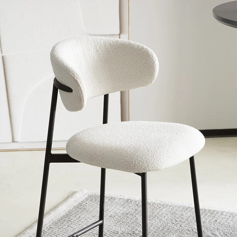 Tabouret de Bar Zahra [Lot de 1] [Tissu Bouclette] [65 cm]