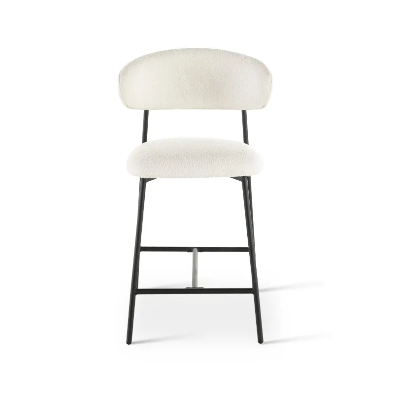 Tabouret de Bar Zahra [Lot de 1] [Tissu Bouclette] [65 cm]