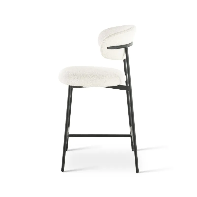 Tabouret de Bar Zahra [Lot de 1] [Tissu Bouclette] [65 cm]