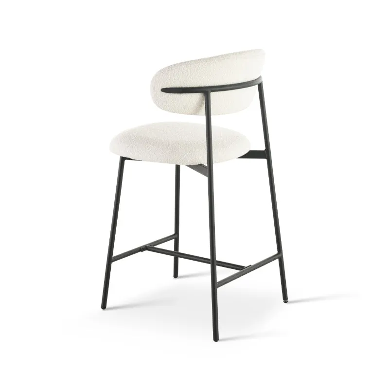 Tabouret de Bar Zahra [Lot de 1] [Tissu Bouclette] [65 cm]